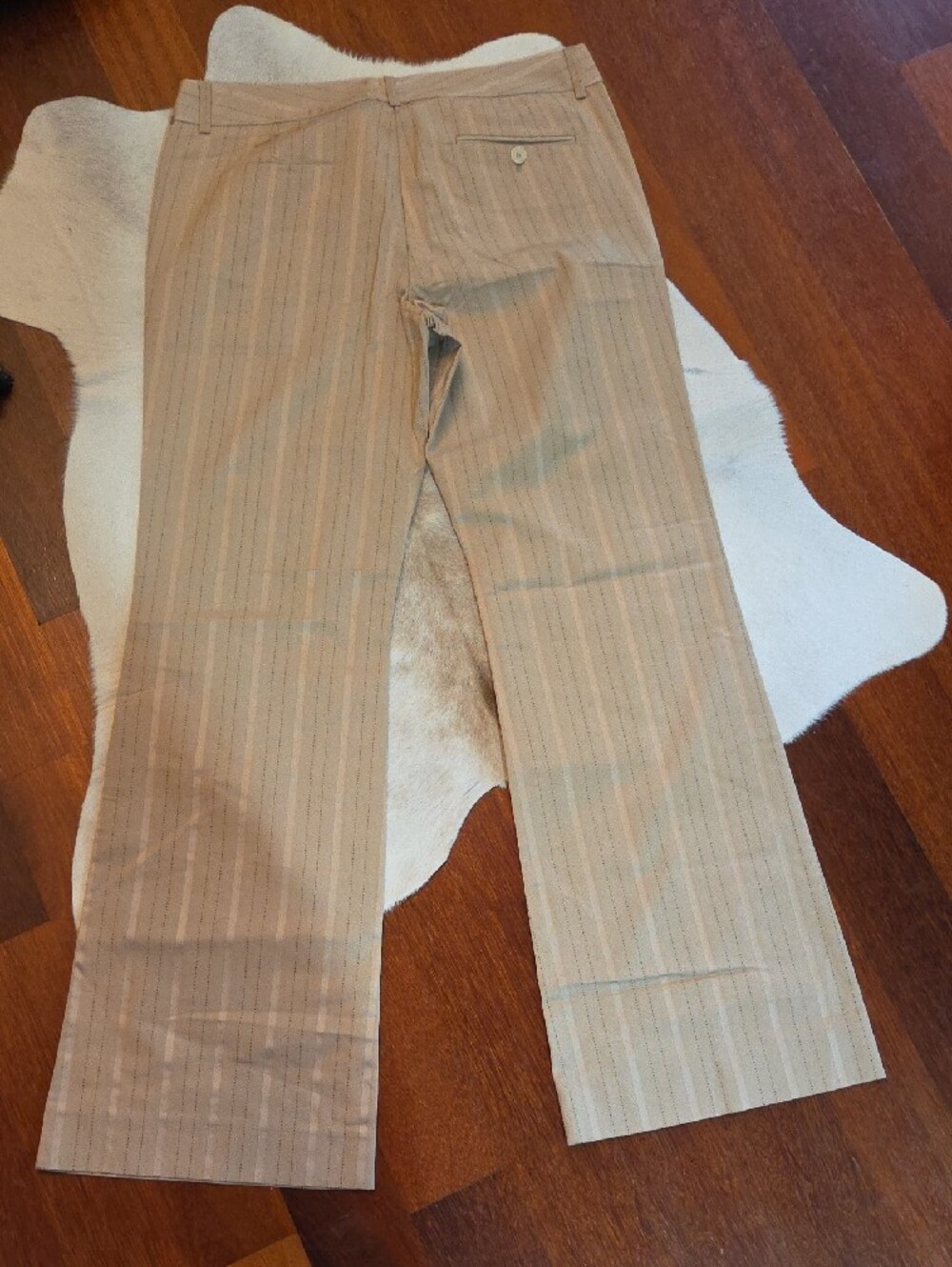 The Limited Beige Pinstripe Dress Pants Drew Fit 10 - Picture 5 of 6